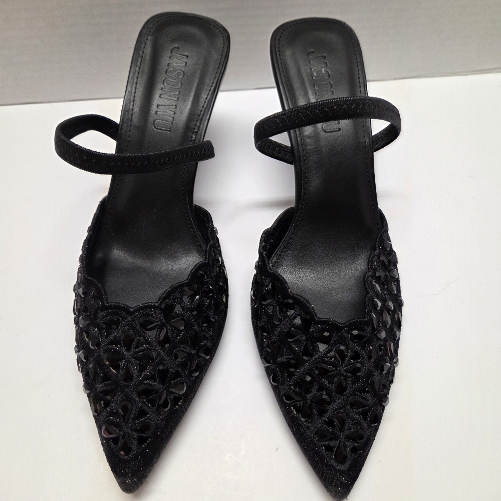 Jason Wu Storrey Black Pointed Toe Heels Women's Size 10